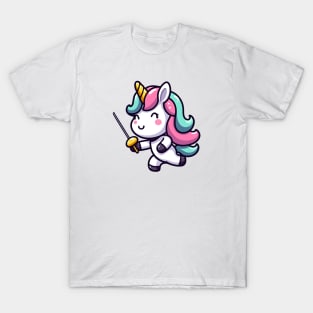 Fencing Unicorn Olympics🤺🦄 - En Garde for Cuteness! T-Shirt